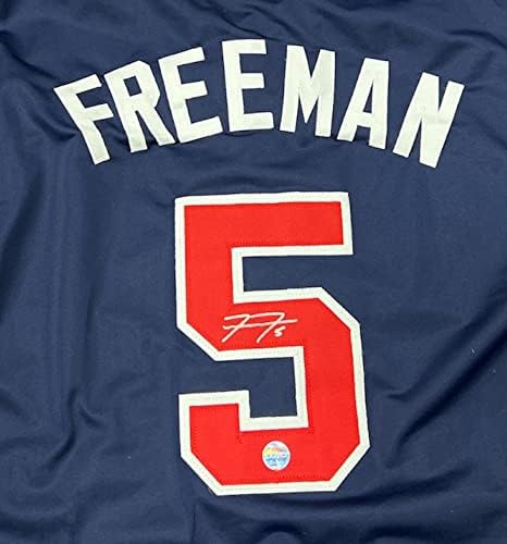 Freddie Freeman Atlanta Braves assinou o Autograph Custom Jersey Blue Lojo Sports Certified CoA