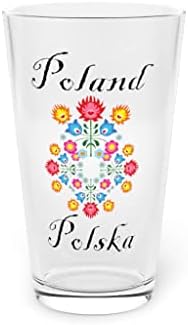 Cerveja de vidro de cerveja 16oz novidade da Polônia Polska flores russas florescem flores hilariantes de flores hilariantes 16oz