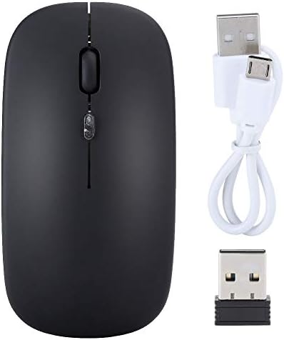 Mouse sem fio Ashata, 2,4g de escritório luminoso e luminoso de 2,4g com receptor sem fio USB e 1000/1200/1600 dpi, mouse PC recarregável