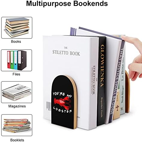 Você é meu livro de madeira impressa em lagosta para prateleira para livros pesados ​​stand book Ends decoração para biblioteca de escritórios em casa