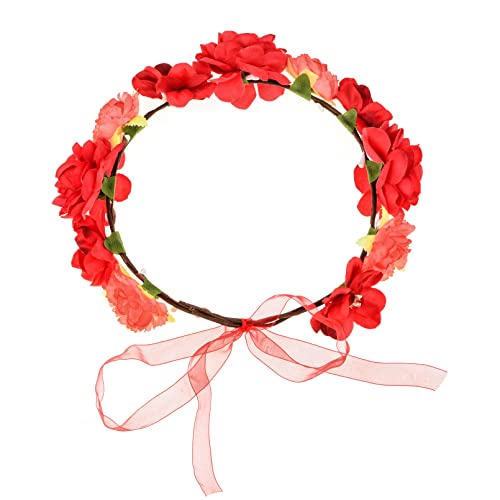Lucky Summer Summer Bridal Flow Head Band Camellia Floral Crown Boho Garland Halo Maternity Photo Prop