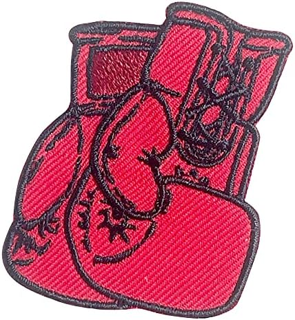 Luvas de boxe de Pipomama 3pc Ferro em remendos para roupas Crachá de patch de apliques bordados costurar no emblema Diy