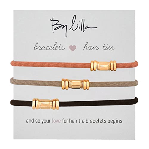 Por Lilla Barre Chails Cabelas e pulseiras - Conjunto de 3 pulseiras de gravata para o cabelo - laços de cabelo para