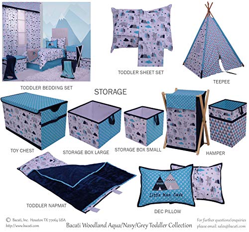 BACATI - 2 Pacote de bosques Triângulos neutros algodão universal Baby EUA Berço padrão ou lençóis instalados de cama de