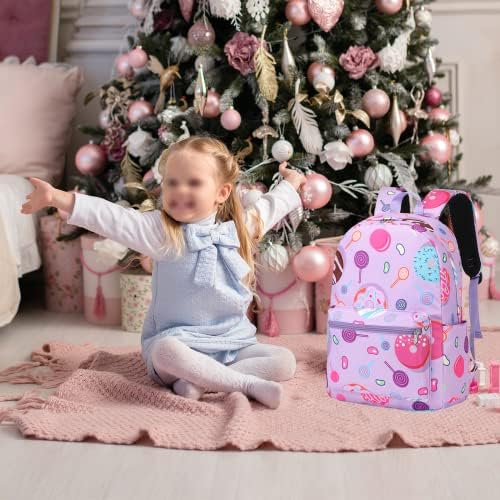 Mochila da escola Dafelile Conjunto para meninas, mochila infantil com lápis de estojo de estojo de estojo de estojo de estojo de estampa de água leve para a água escolar resistente à água para a pré -escola do jardim de infância, meninas da escola primária