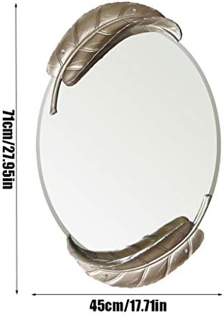 Espelho de maquiagem, resina européia Oval Banheiro quarto montado na parede Decorativa à prova d'água HD Espelho