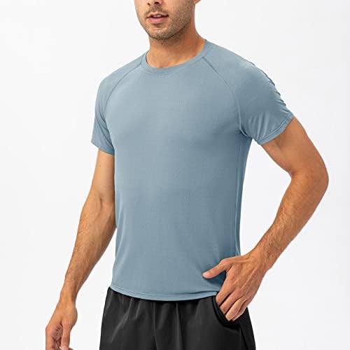 As camisetas pejock para homens vêm suor solto, absorvendo fitness respirável casual manga curta no pescoço de pescoço