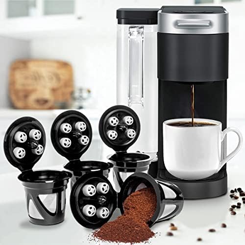 Copos K reutilizáveis ​​EGNIC com tecnologia multistristream, 4 pacote de capa de copos recarregável Filtros de café compatíveis