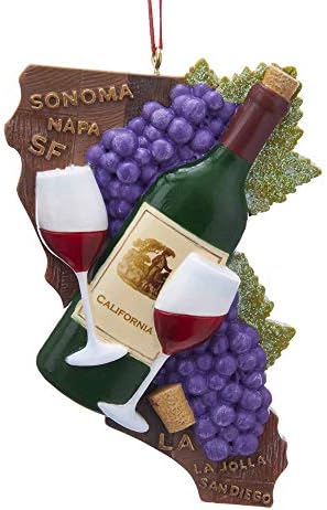 Kurt Adler Ornamento de Vinho do Estado da Califórnia