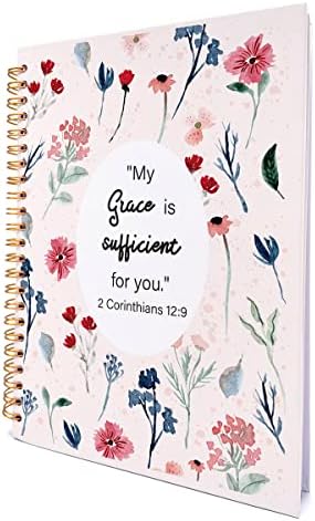 Golsoo Bíblia Versículo 2 Coríntios 12: 9 Caderno em espiral de capa dura 6x8 polegadas, minha graça é suficiente para você