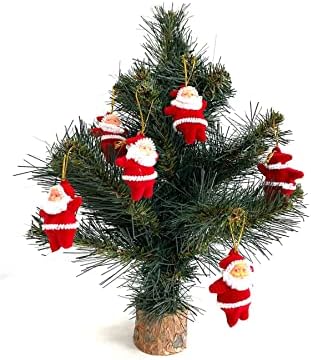 30cm/12 polegadas Mini árvore de Natal Decoração de Natal Ornamentos de mesa de madeira Base de madeira Pequena árvore para o escritório Decoração de desktop Festas de festas de natal de inverno