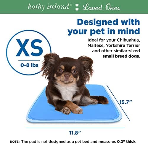 The Green Pet Shop Kathy Ireland: entes queridos Pet Pet Pet A pressão de resfriamento de cachorro ativada por pressão original, recarrega automaticamente - almofada de gel segura e não tóxica - XS, ideal para 0-8 lb cães