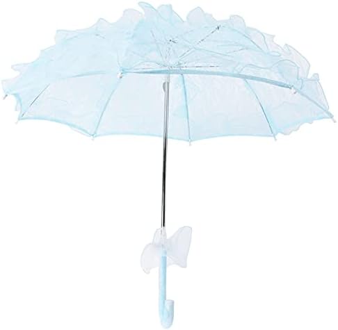 BEUFEE 2PCS Lace Wedding Umbrella, guarda -chuva azul para guarda -chuva de parasol de rendas de casamento para guarda -chuva de renda vintage para mulheres para mulheres