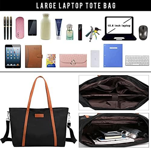 Sacos de trabalho Scioltoo para mulheres Tote Nylon ombro grande 15.6 em bolsa de bolsa de laptop
