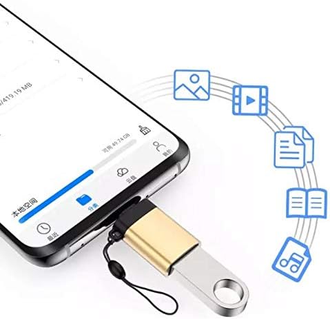 Cabo de ondas de caixa compatível com Ayaneo Air - USB -C para um portchanger, USB tipo C Keychain portátil USB para Ayaneo Air - Slate Black