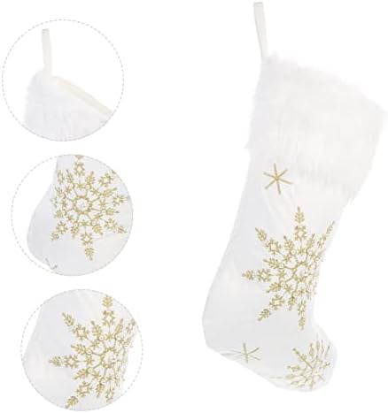 ABAODAM 1PC Decorações de meias de floco de neve ADORNOS PARA DE YULE Presente Snowman Snow Sock Pingente Santa Socha Lareira