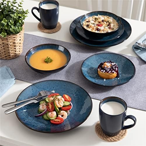 N/A Tableware Conjunto de grés de cerâmica vintage Conjunto com jantar e sobremesa, tigela, xícaras de café