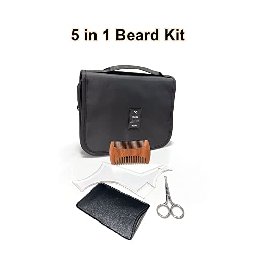 Akfatup 5 conjuntos kit de cuidados com a barba/modelador de regra de cuidados