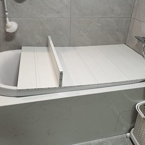 Bandeja de banheira do fengpeng, placas de banho de armazenamento de isolamento à prova de poeira, capa resistente ao calor dobrável
