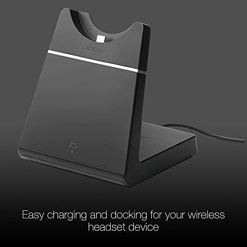 Jabra Evolve 65 Charging Stand - Compatível com Evolve 65 Mono, Evolve 65 Headset estéreo com pano