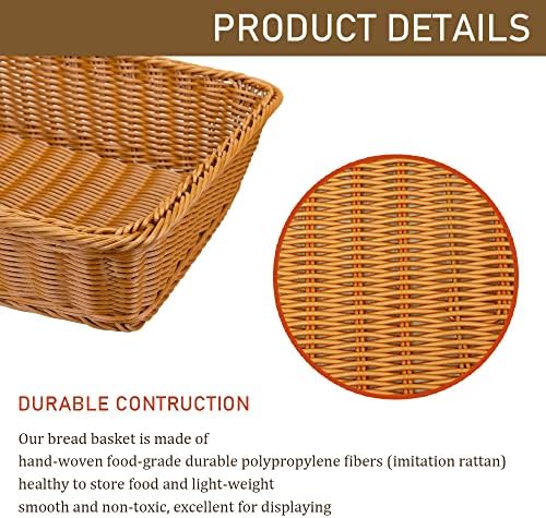 NDSWKR 3 Pacote de porção marrom, cesta de porção, cestas de pão de pão de imitação de 15,7 polegadas, cesto de frutas