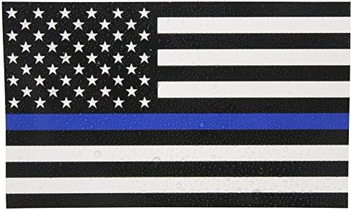 Decalques de bandeira de linha azul fina - 3x5 pol. Branco preto e azul americano adesivos para carros e caminhões - em apoio à polícia e policiais