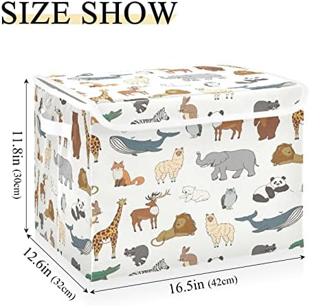 Caixa de armazenamento dobrável de animais de aquarela Krafig Caixa de armazenamento dobrável Bins de organizador de cubos Decorativos