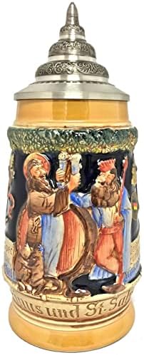 A decoração que é adorada Gambrinus King of Beers e Saint Salvator brindando a cerveja alemã .5 L - para o Natal e não apenas