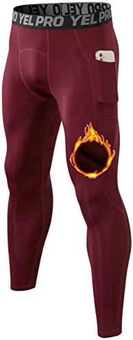 Calças de compressão yuerlian mass com leggings atléticos com bolsos que executam calças -calças de ciclismo de BaseLayer de base 1 ou 3 pacote