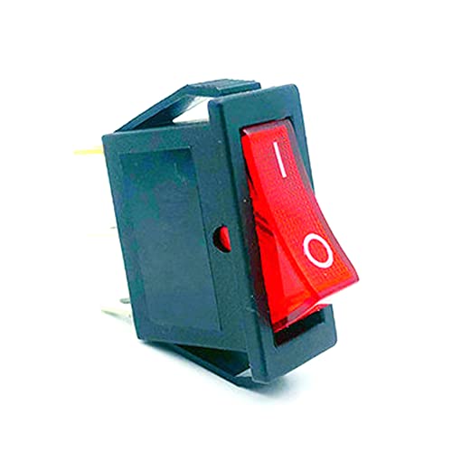 1PCS KCD3 Rocker Switch On-Off 2 Posição de 3 pinos Equipamento elétrico com interruptor de energia leve, vermelho