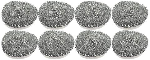 Arame escova de metal de esponja de aço inoxidável - pacote de 8 - almofadas de lã de metal para limpeza de pratos Scrabbers para maconha