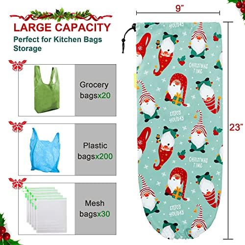 Organizador do suporte de saco de plástico BeeGreen Bulk 2 pacote de Natal Papai Noel Papai Noel Saco de dispensador