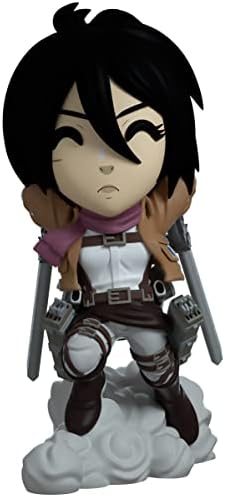 YouTooz atacando Mikasa Figura, ataque de 5,1 polegadas à figura de Titan Mikasa Vinyl, Mikasa Ackerman colecionável do ataque