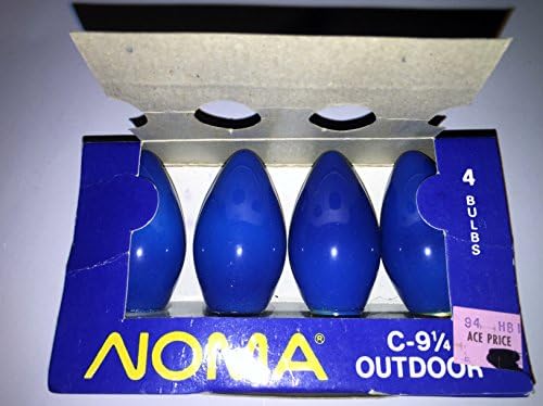 NOMA VINTAGE C-9 1/4 Lâmpadas de substituição ao ar livre azul; Total 4 por embalagem