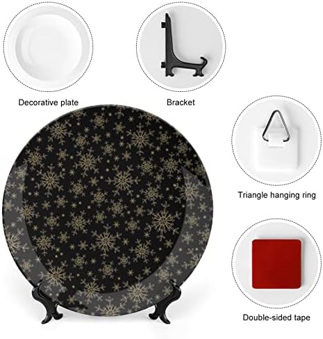 Christmas Snowflake Bone China Placa decorativa com stand Home Wobble-Plate Placas Placas de Placas Domésticas Presente
