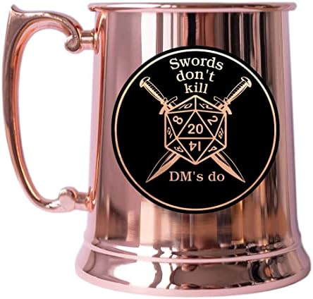 Dungeon Master Moscow Mule caneca personalizada D&D Gamer Gift Copper Stein Beer Caneca DND Presente para ele cerveja Stein 21oz Metal Tankard