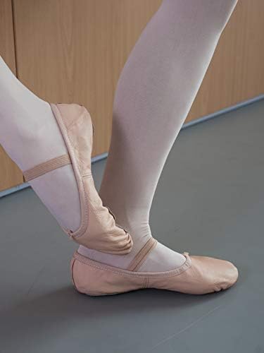 Sapatos de balé dancina para meninas e crianças pequenas - superior de couro premium com sola de camurça completa