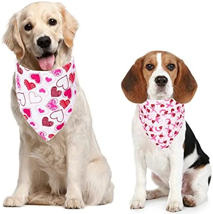 PTDECOR DO COGO DO Dia dos Namorados Bandana Bibs Triângulo Reversível Lenço para cães pequenos médios grandes