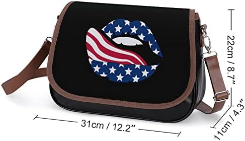 Bolsa de couro da bandeira americana Bola de crossbody small bolsa moda moda de fã de pacote de pacote de ombro para homens para