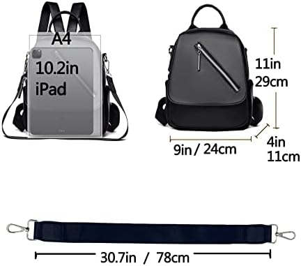 Neforba Small Backpack Purse for Women, mochila pequena e fofa mochila preta, mochila de couro casual conversível para