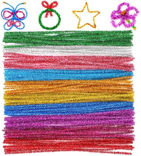 LUSOFIE 100pcs Limpadores de tubo brilhante, colorido de limpador de cachimbo colorido Chenille caçadores de tubos de brilho para crianças artesanato diy