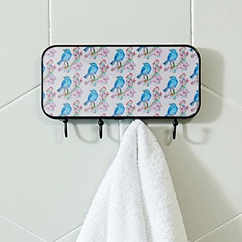 Lyetny Toalheiro Towel Montado Towel Rack Decor de banheiro decoração de roupão de casaco Roupa de pássaro pintado no banheiro Floral Bath Towel Storage Organizador