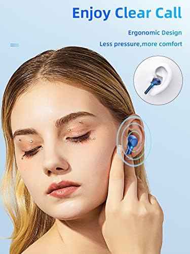 Fones de ouvido sem fio, cancelamento de ruído Enc Botões de chamadas transparentes com 4 microfone, fones de ouvido Bluetooth