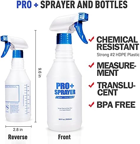 Garrafas de spray de plástico airbee 4 pacote 16 oz para soluções de limpeza, plantio, animal de estimação, spray de