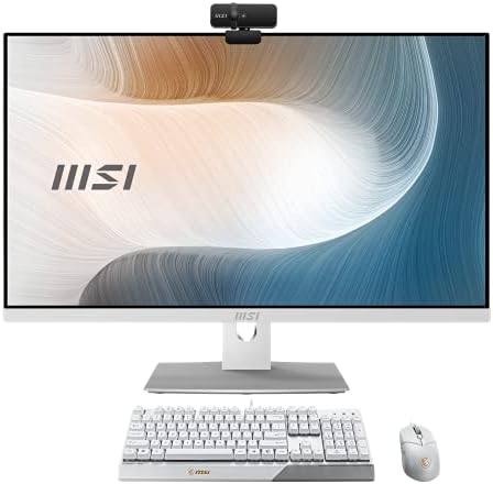 MSI Modern AM271P AIO Desktop, LED de 27 de grau de IPS, Intel Core i7-1165g7, memória de 16 GB, 512 GB SSD, WiFi 6, BT 5.1, White, Windows 10 Home