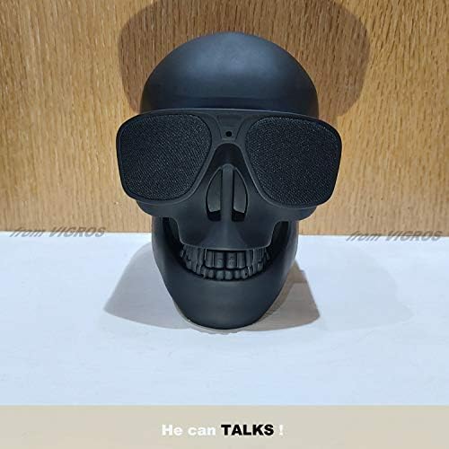 Vigros Skull Speaker, alto -falantes portáteis de alto -falantes Bluetooth, com saída de estéreo de saída de saída 8W para desktop PC/laptop/telefone celular/mp3/mp4 player para decorações de shalloween para festa de presente