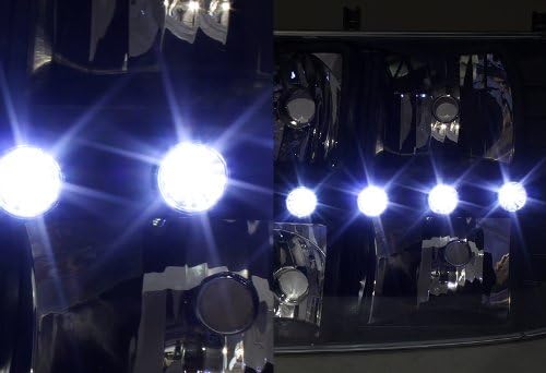 Faróis de estilo de 1 peça de 1 peça eparts com luz diurna LED Light + Chrome Front Hood Grille Fit para 1999-2002