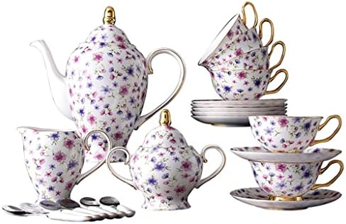 Houkai European linda linha de ouro pequena linha de ouro cenário de chá de cerâmica design de porcelana xícara de