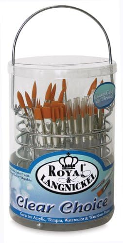 Brush Royal Majestic Variety Classroom Brush Conjunto, tamanhos variados, conjunto de 72 e 1 bandeja de secagem