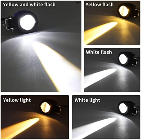 Yngia Motorycle Fog Lights Luzes de acionamento LED, 2pcs Amber White Spot Light Auxiliar Light Lamp Universal for Motocycle Car Caminhão Offroad ATV UTV